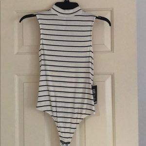Express Striped Bodysuit XS Black White
